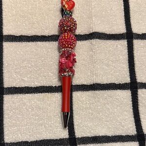 Red and Pink Beaded Pen